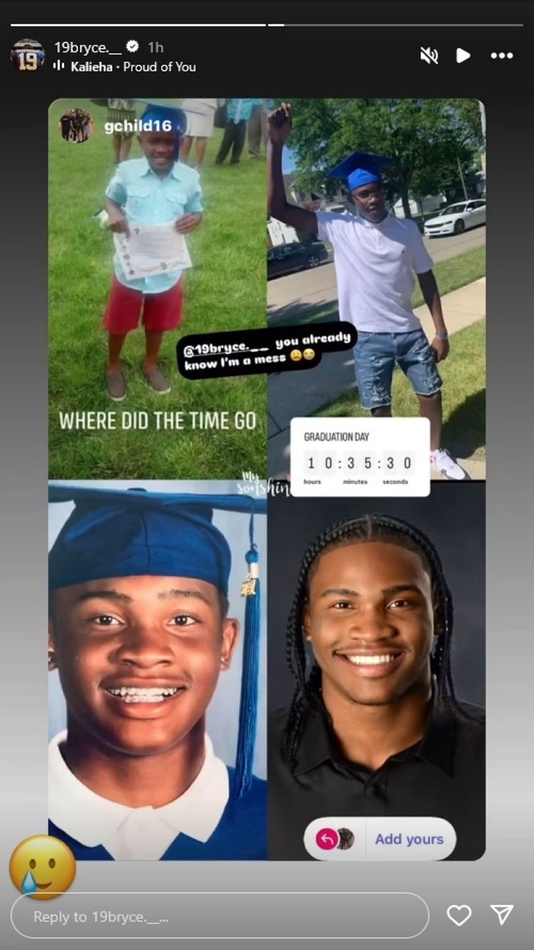 Image via Bryce Underwood's Instagram story.